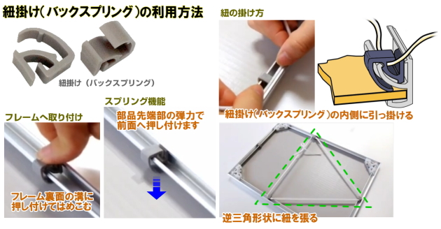 紐掛け(バックスプリング)の利用方法