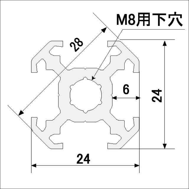 四角24（SAF52)断面図