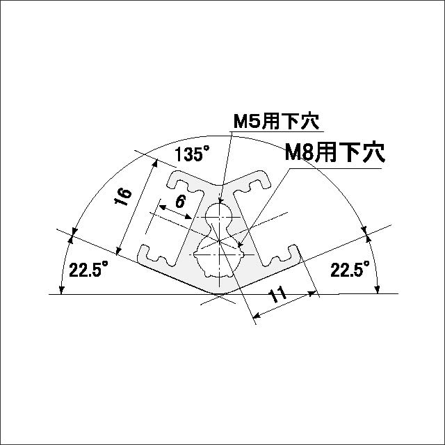 アングル135（SAF61）断面図