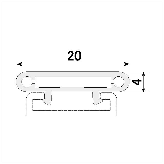 蝶番用溝カバー断面図